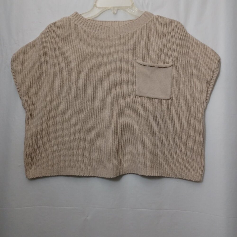 LILLUSORY WOMEN'S SLEEVELESS BOXY CROPPED SWEATER SIZE XL